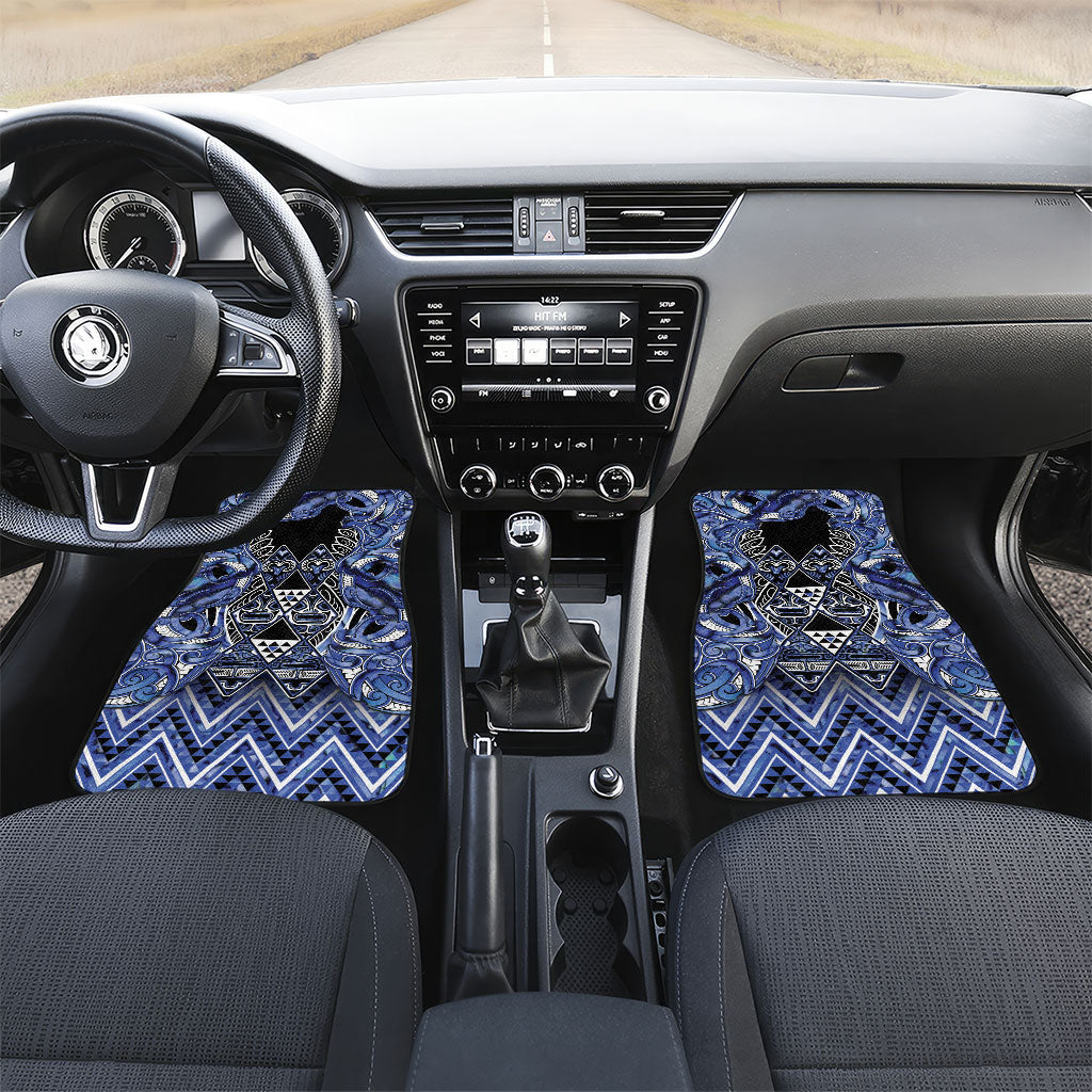 Aotearoa Ngati Kahungunu Car Mats Maori Tribal Blue Paua Shell Pattern