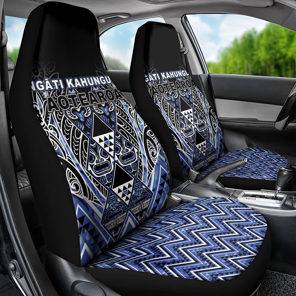 Aotearoa Ngati Kahungunu Car Seat Cover Maori Tribal Blue Paua Shell Pattern