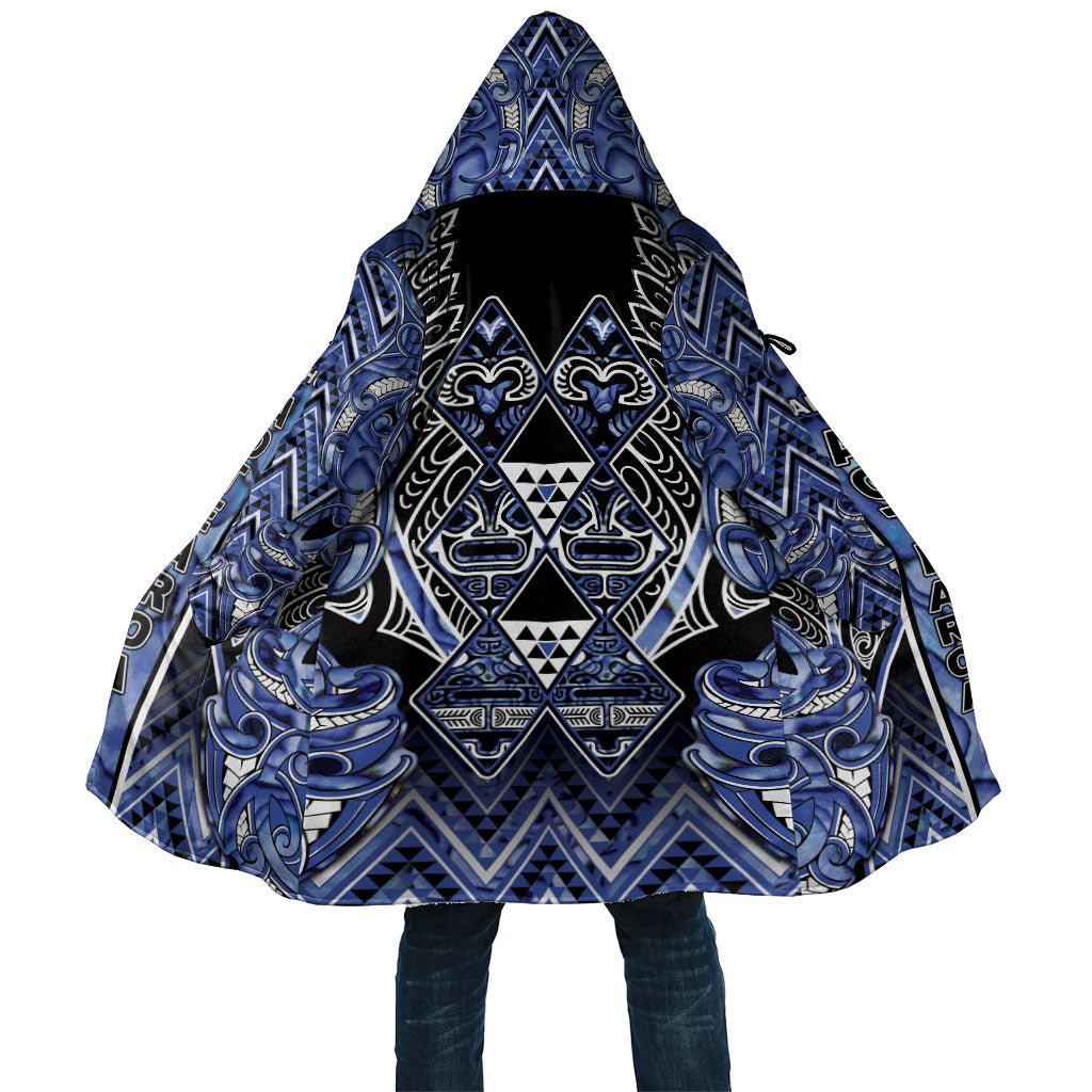 Aotearoa Ngati Kahungunu Cloak Maori Tribal Blue Paua Shell Pattern DT05 Unisex Blue - Polynesian Pride