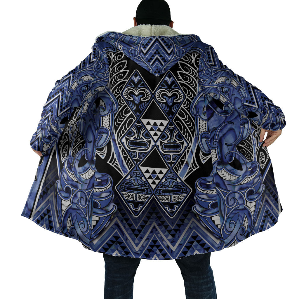 Aotearoa Ngati Kahungunu Cloak Maori Tribal Blue Paua Shell Pattern