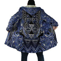 Aotearoa Ngati Kahungunu Cloak Maori Tribal Blue Paua Shell Pattern