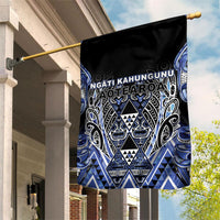 Aotearoa Ngati Kahungunu Garden Flag Maori Tribal Blue Paua Shell Pattern