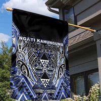 Aotearoa Ngati Kahungunu Garden Flag Maori Tribal Blue Paua Shell Pattern