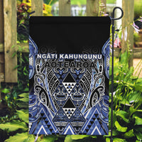 Aotearoa Ngati Kahungunu Garden Flag Maori Tribal Blue Paua Shell Pattern