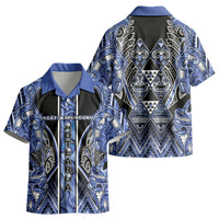 Aotearoa Ngati Kahungunu Kid Hawaiian Shirt Maori Tribal Blue Paua Shell Pattern