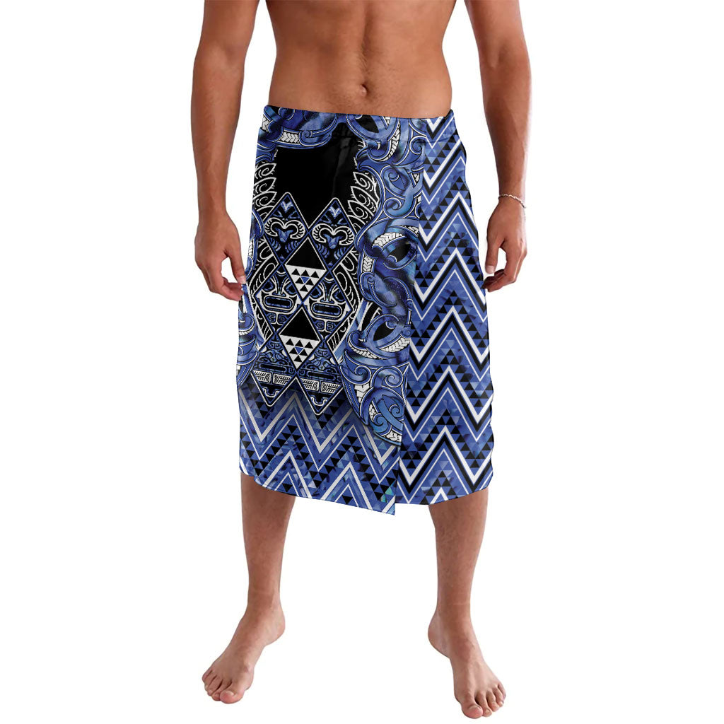 Aotearoa Ngati Kahungunu Lavalava Maori Tribal Blue Paua Shell Pattern