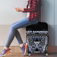 Aotearoa Ngati Kahungunu Luggage Cover Maori Tribal Blue Paua Shell Pattern