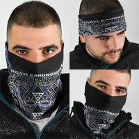 Aotearoa Ngati Kahungunu Neck Gaiter Maori Tribal Blue Paua Shell Pattern