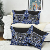 Aotearoa Ngati Kahungunu Pillow Cover Maori Tribal Blue Paua Shell Pattern