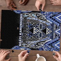 Aotearoa Ngati Kahungunu Puzzle Maori Tribal Blue Paua Shell Pattern