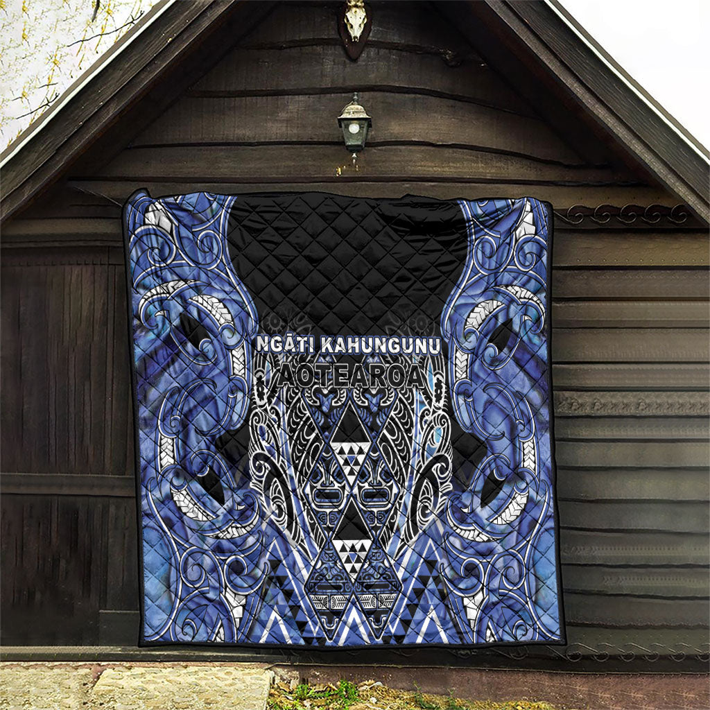 Aotearoa Ngati Kahungunu Quilt Maori Tribal Blue Paua Shell Pattern