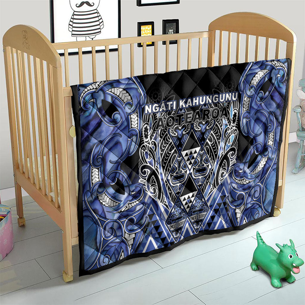 Aotearoa Ngati Kahungunu Quilt Maori Tribal Blue Paua Shell Pattern