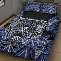 Aotearoa Ngati Kahungunu Quilt Bed Set Maori Tribal Blue Paua Shell Pattern
