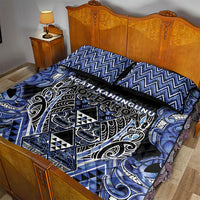 Aotearoa Ngati Kahungunu Quilt Bed Set Maori Tribal Blue Paua Shell Pattern