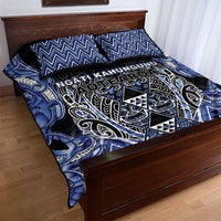 Aotearoa Ngati Kahungunu Quilt Bed Set Maori Tribal Blue Paua Shell Pattern