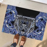Aotearoa Ngati Kahungunu Rubber Doormat Maori Tribal Blue Paua Shell Pattern