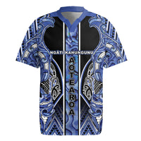 Aotearoa Ngati Kahungunu Rugby Jersey Maori Tribal Blue Paua Shell Pattern