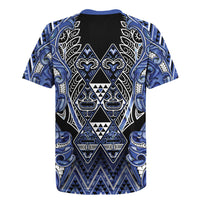 Aotearoa Ngati Kahungunu Rugby Jersey Maori Tribal Blue Paua Shell Pattern