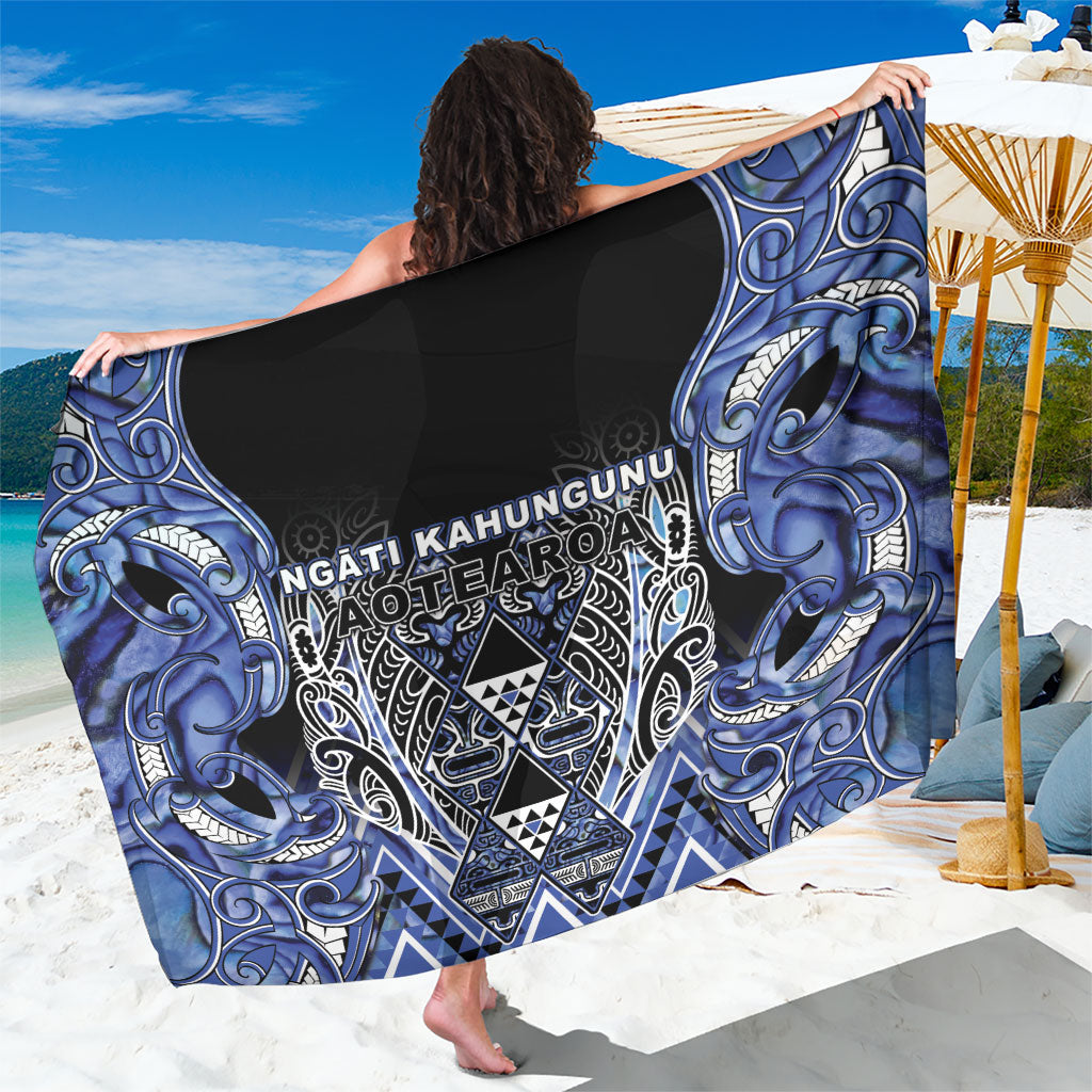 Aotearoa Ngati Kahungunu Sarong Maori Tribal Blue Paua Shell Pattern