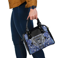 Aotearoa Ngati Kahungunu Shoulder Handbag Maori Tribal Blue Paua Shell Pattern