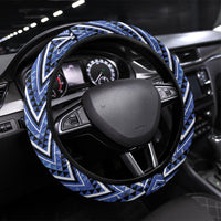 Aotearoa Ngati Kahungunu Steering Wheel Cover Maori Tribal Blue Paua Shell Pattern