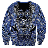 Aotearoa Ngati Kahungunu Sweatshirt Maori Tribal Blue Paua Shell Pattern