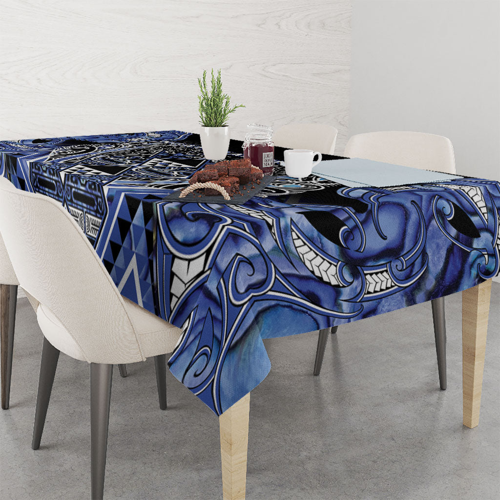 Aotearoa Ngati Kahungunu Tablecloth Maori Tribal Blue Paua Shell Pattern
