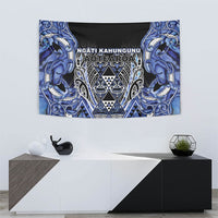 Aotearoa Ngati Kahungunu Tapestry Maori Tribal Blue Paua Shell Pattern