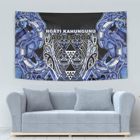 Aotearoa Ngati Kahungunu Tapestry Maori Tribal Blue Paua Shell Pattern