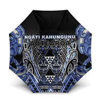 Aotearoa Ngati Kahungunu Umbrella Maori Tribal Blue Paua Shell Pattern