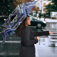 Aotearoa Ngati Kahungunu Umbrella Maori Tribal Blue Paua Shell Pattern