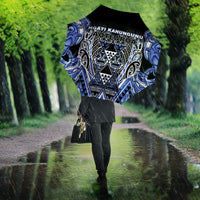 Aotearoa Ngati Kahungunu Umbrella Maori Tribal Blue Paua Shell Pattern