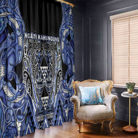 Aotearoa Ngati Kahungunu Window Curtain Maori Tribal Blue Paua Shell Pattern
