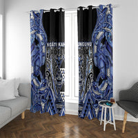 Aotearoa Ngati Kahungunu Window Curtain Maori Tribal Blue Paua Shell Pattern