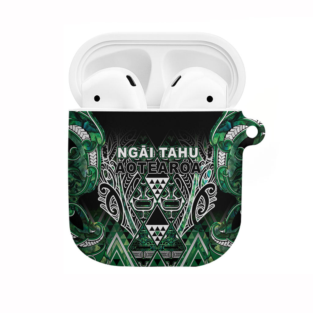 Aotearoa Ngai Tahu AirPods Case Maori Tribal Dark Green Paua Shell Pattern
