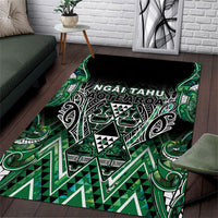 Aotearoa Ngai Tahu Area Rug Maori Tribal Dark Green Paua Shell Pattern