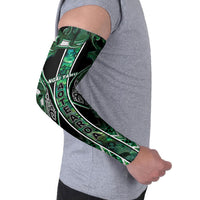 Aotearoa Ngai Tahu Arm Sleeves Maori Tribal Dark Green Paua Shell Pattern