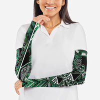 Aotearoa Ngai Tahu Arm Sleeves Maori Tribal Dark Green Paua Shell Pattern