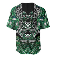 Aotearoa Ngai Tahu Baseball Jersey Maori Tribal Dark Green Paua Shell Pattern