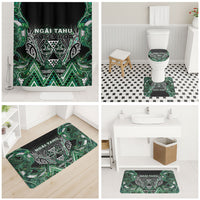 Aotearoa Ngai Tahu Bathroom Set Maori Tribal Dark Green Paua Shell Pattern