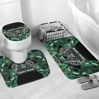 Aotearoa Ngai Tahu Bathroom Set Maori Tribal Dark Green Paua Shell Pattern