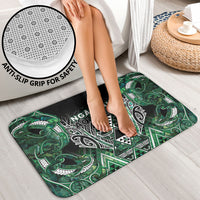 Aotearoa Ngai Tahu Bathroom Set Maori Tribal Dark Green Paua Shell Pattern