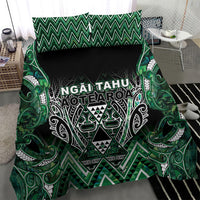 Aotearoa Ngai Tahu Bedding Set Maori Tribal Dark Green Paua Shell Pattern