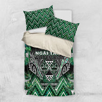 Aotearoa Ngai Tahu Bedding Set Maori Tribal Dark Green Paua Shell Pattern