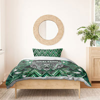 Aotearoa Ngai Tahu Bedding Set Maori Tribal Dark Green Paua Shell Pattern