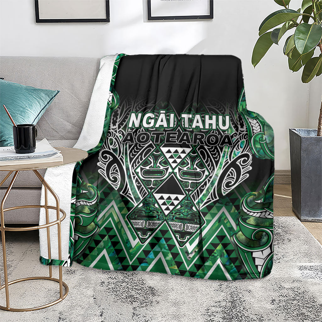 Aotearoa Ngai Tahu Blanket Maori Tribal Dark Green Paua Shell Pattern