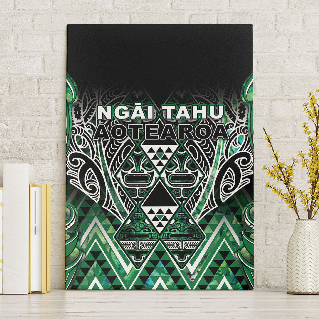 Aotearoa Ngai Tahu Canvas Wall Art Maori Tribal Dark Green Paua Shell Pattern