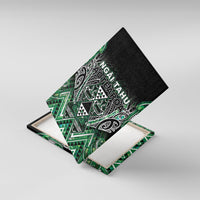 Aotearoa Ngai Tahu Canvas Wall Art Maori Tribal Dark Green Paua Shell Pattern