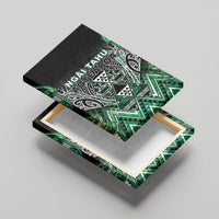 Aotearoa Ngai Tahu Canvas Wall Art Maori Tribal Dark Green Paua Shell Pattern