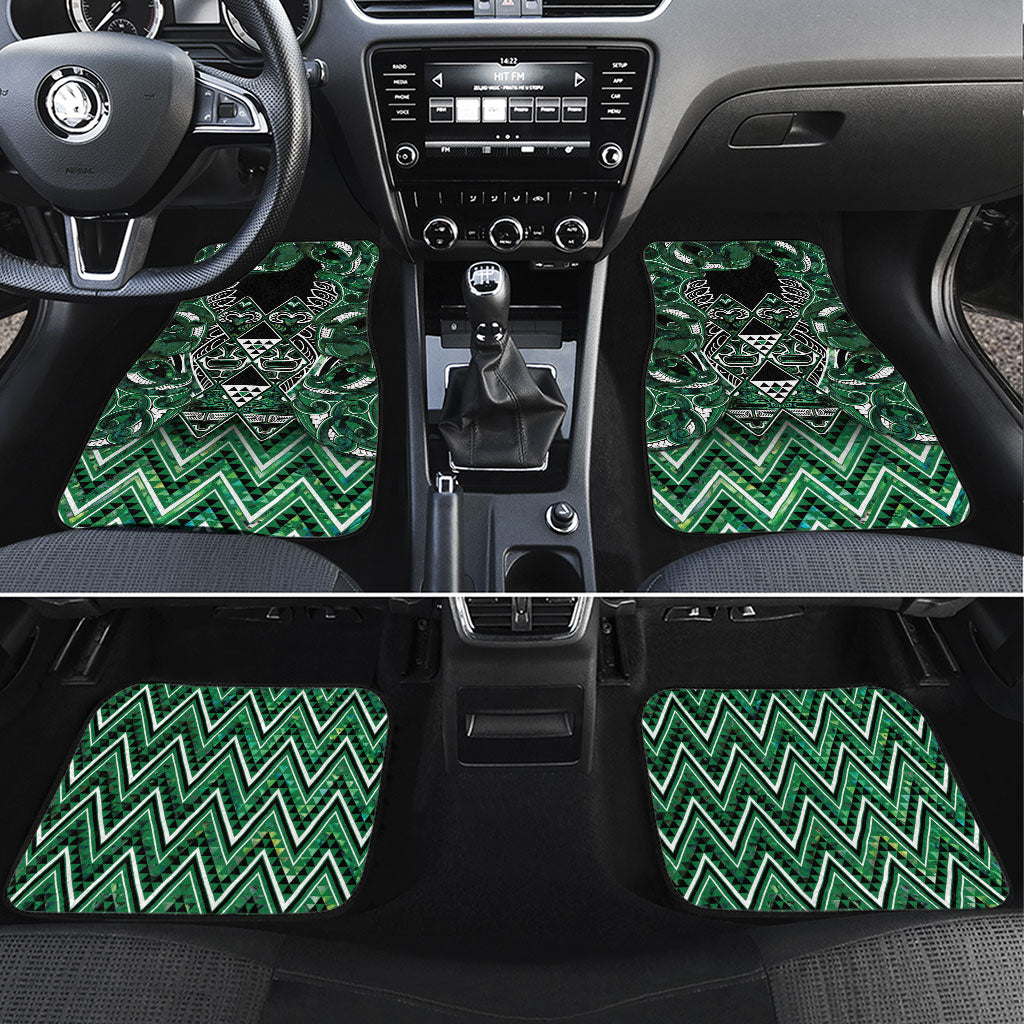 Aotearoa Ngai Tahu Car Mats Maori Tribal Dark Green Paua Shell Pattern